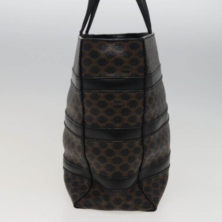 Celine Macadam Canvas Tote Bag PVC Black Auth 78829