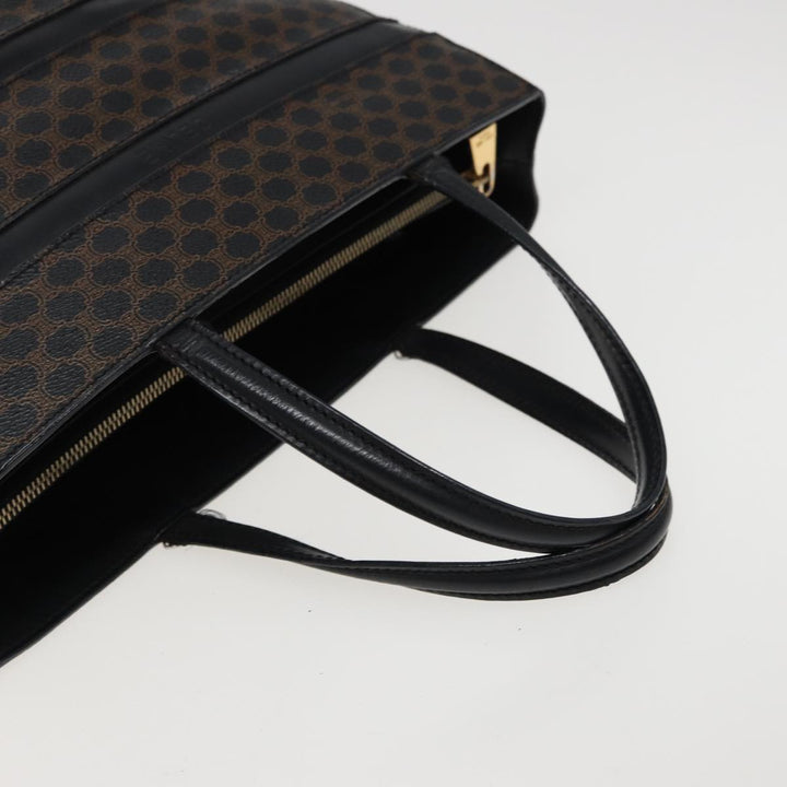Celine Macadam Canvas Tote Bag PVC Black Auth 78829