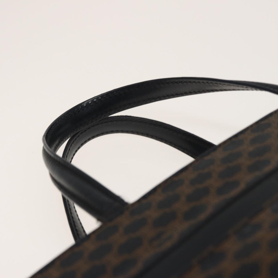 Celine Macadam Canvas Tote Bag PVC Black Auth 78829