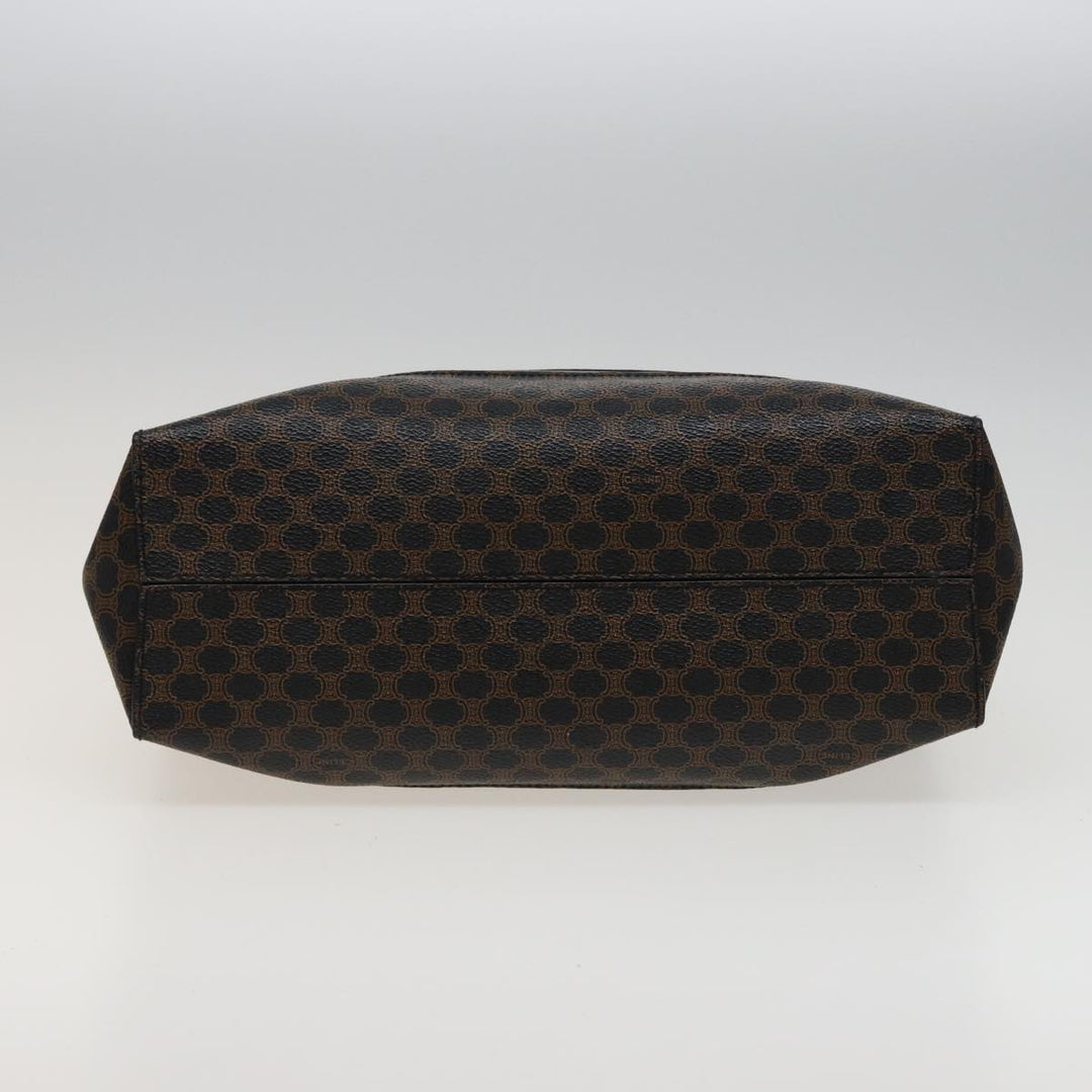 Celine Macadam Canvas Tote Bag PVC Black Auth 78829