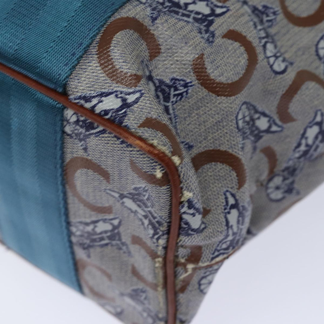 Celine C Macadam Canvas Tote Bag Gray Light Blue Auth 78832