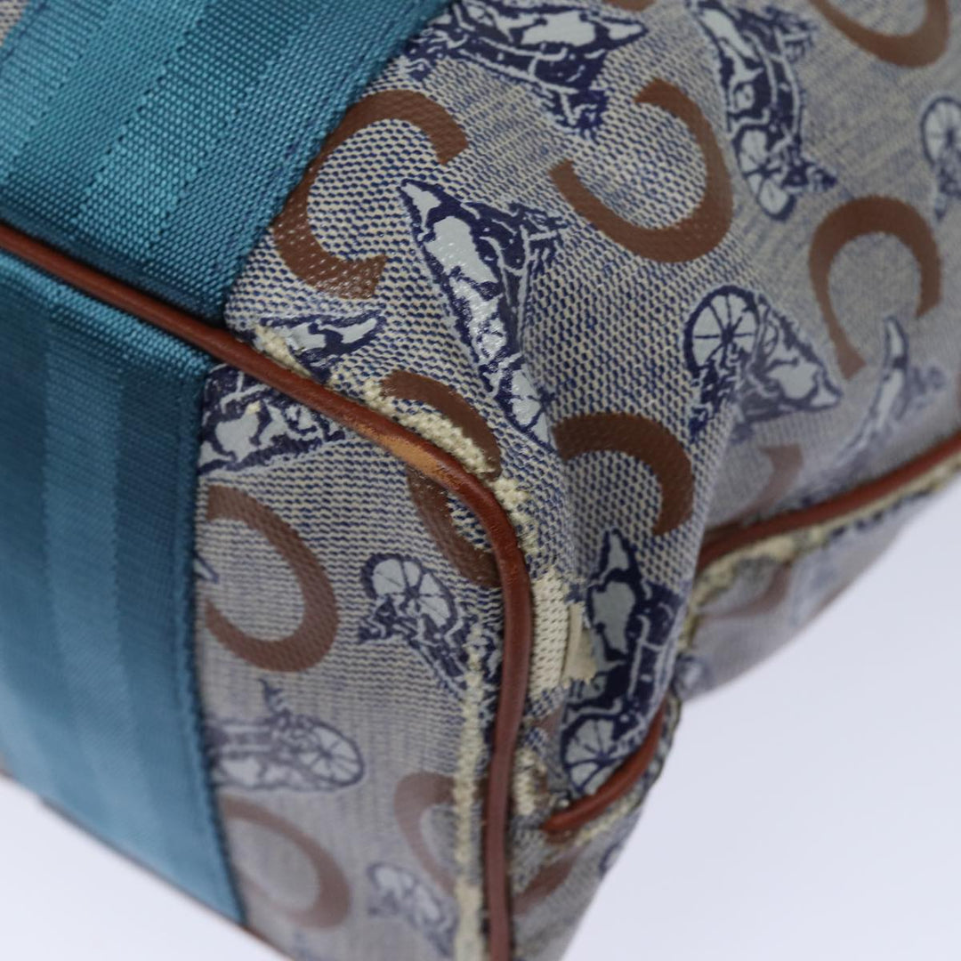 Celine C Macadam Canvas Tote Bag Gray Light Blue Auth 78832