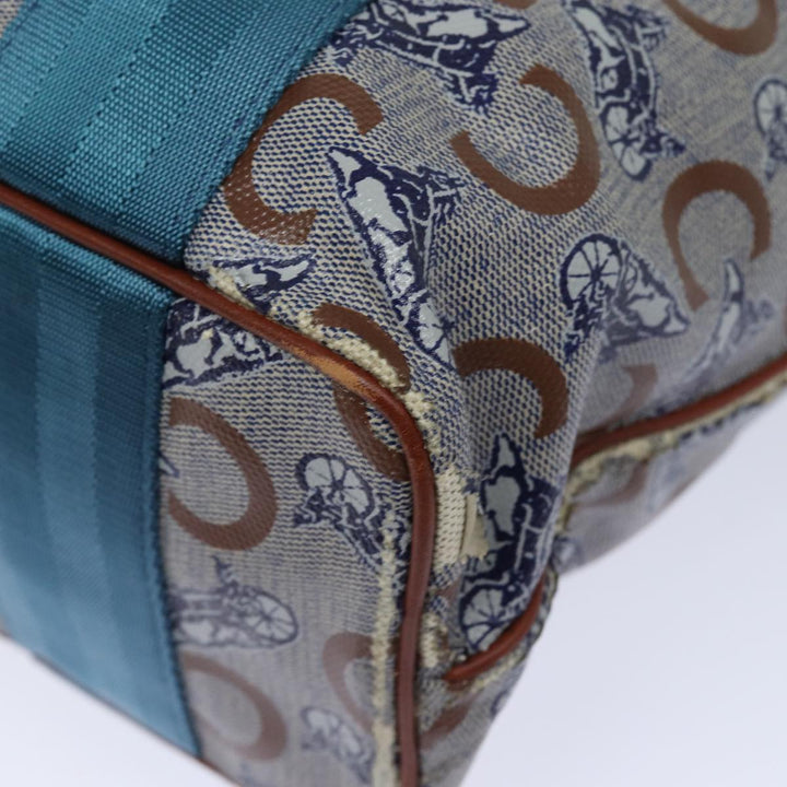 Celine C Macadam Canvas Tote Bag Gray Light Blue Auth 78832