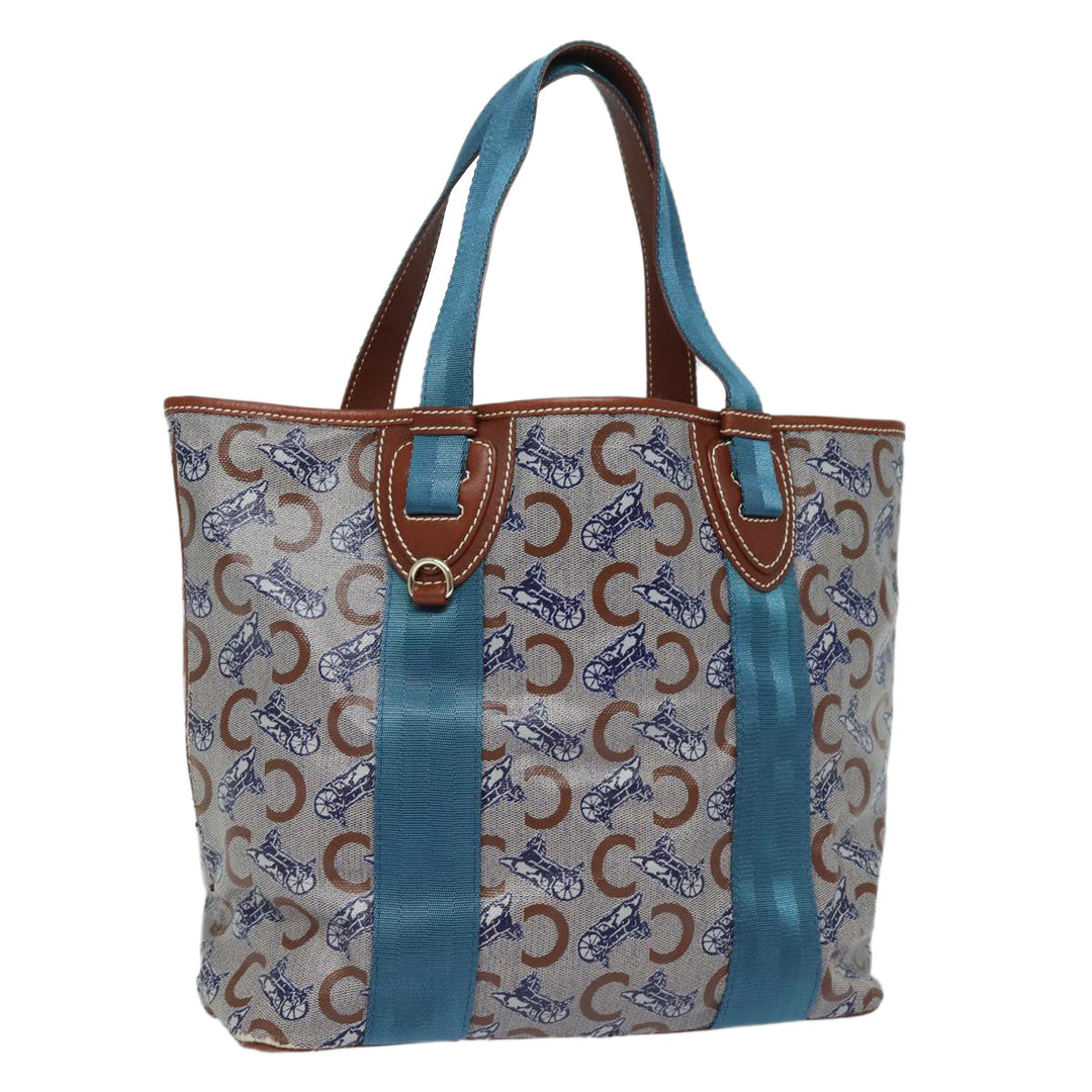 Celine C Macadam Canvas Tote Bag Gray Light Blue Auth 78832