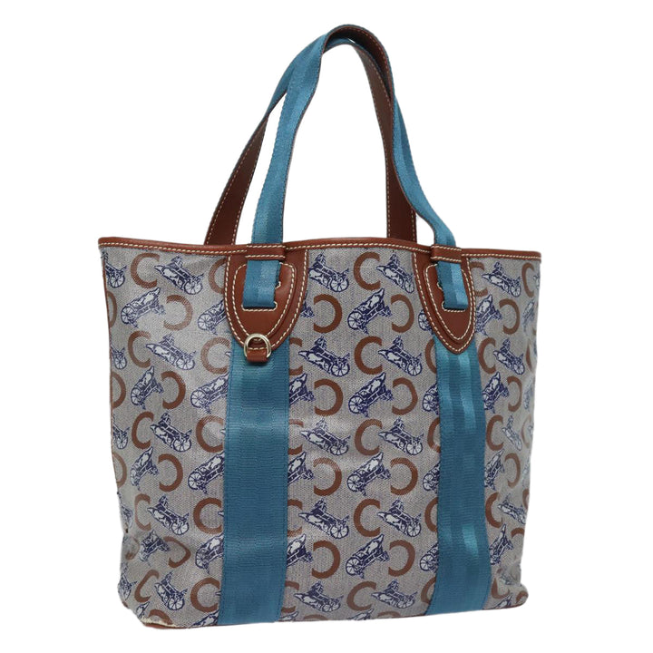 Celine C Macadam Canvas Tote Bag Gray Light Blue Auth 78832