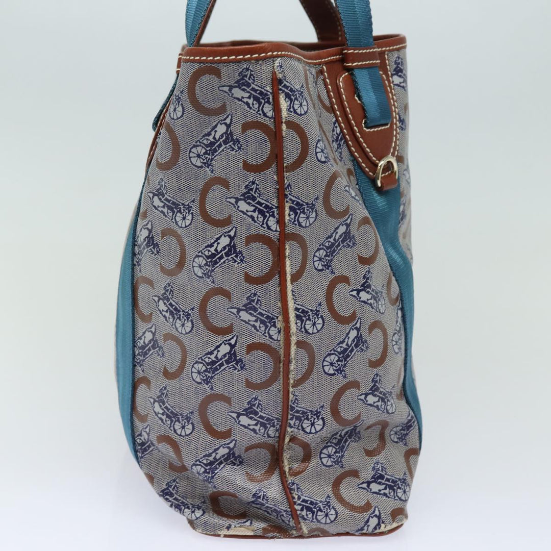 Celine C Macadam Canvas Tote Bag Gray Light Blue Auth 78832
