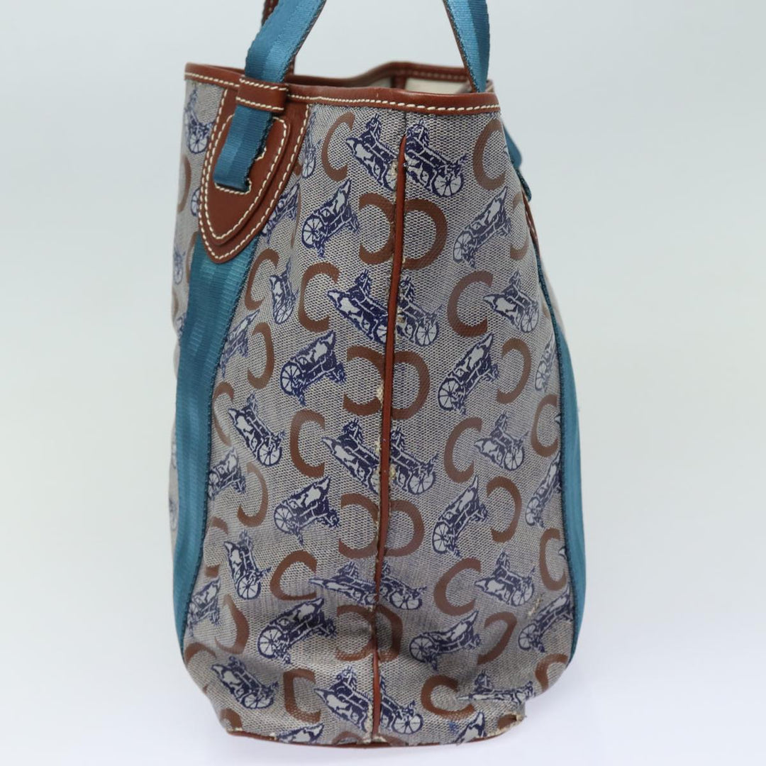 Celine C Macadam Canvas Tote Bag Gray Light Blue Auth 78832