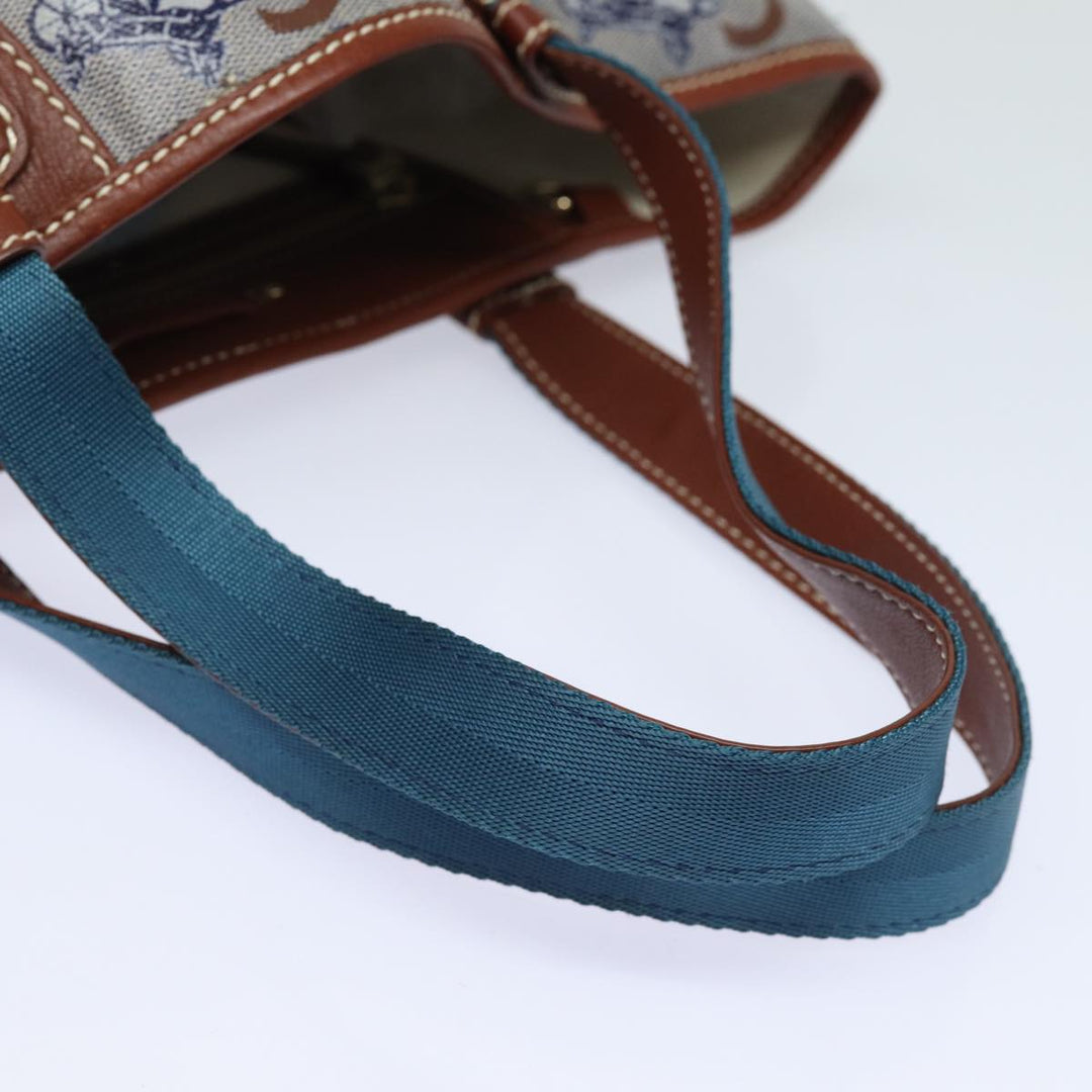 Celine C Macadam Canvas Tote Bag Gray Light Blue Auth 78832