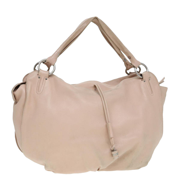Celine Tote Bag Leather Beige Auth 78835