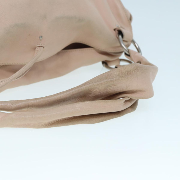 Celine Tote Bag Leather Beige Auth 78835