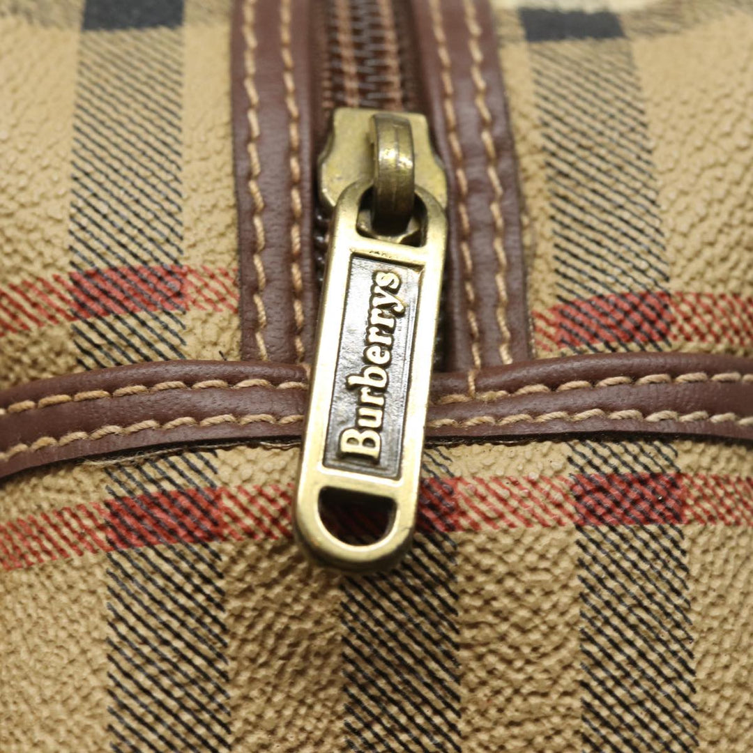 BurberrySs Nova Check Shoulder Bag PVC Leather Beige Auth 78850