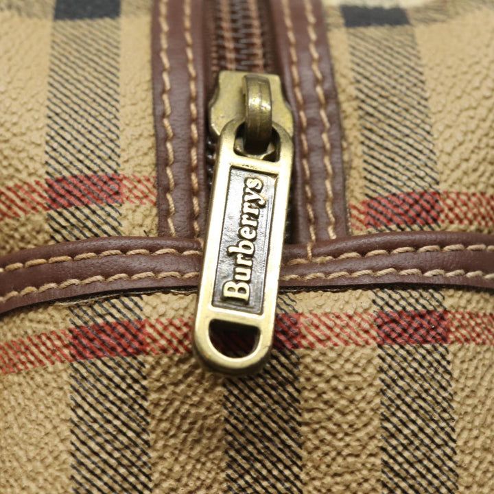 BurberrySs Nova Check Shoulder Bag PVC Leather Beige Auth 78850