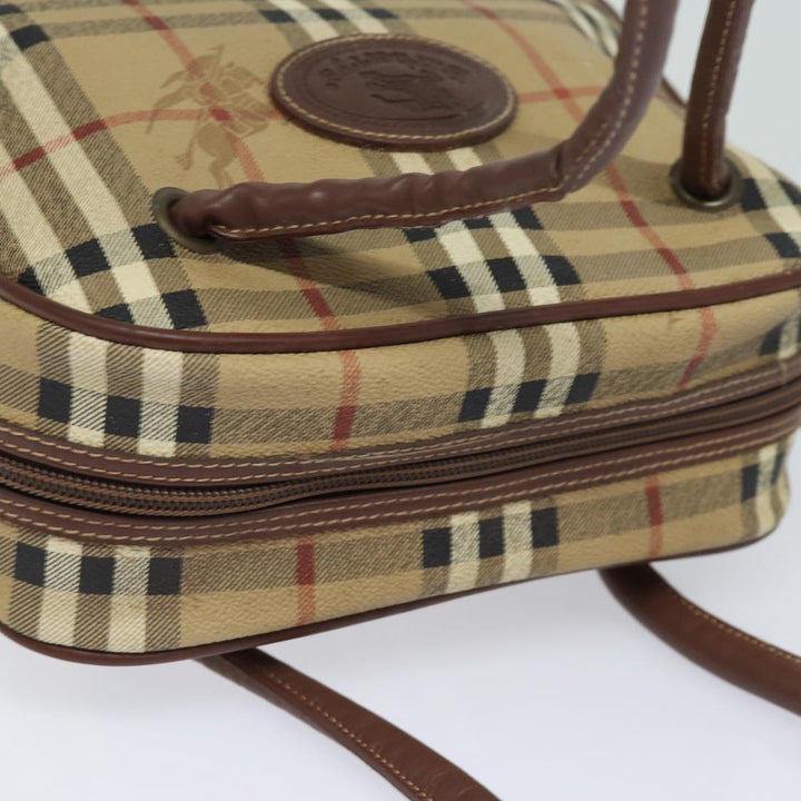 BurberrySs Nova Check Shoulder Bag PVC Leather Beige Auth 78850