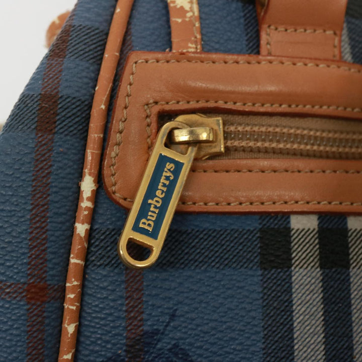 BurberrySs Nova Check Shoulder Bag PVC Leather Blue Auth 78851