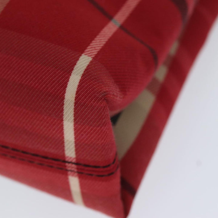 Burberry Nova Check Hand Bag Canvas Red Auth 78853