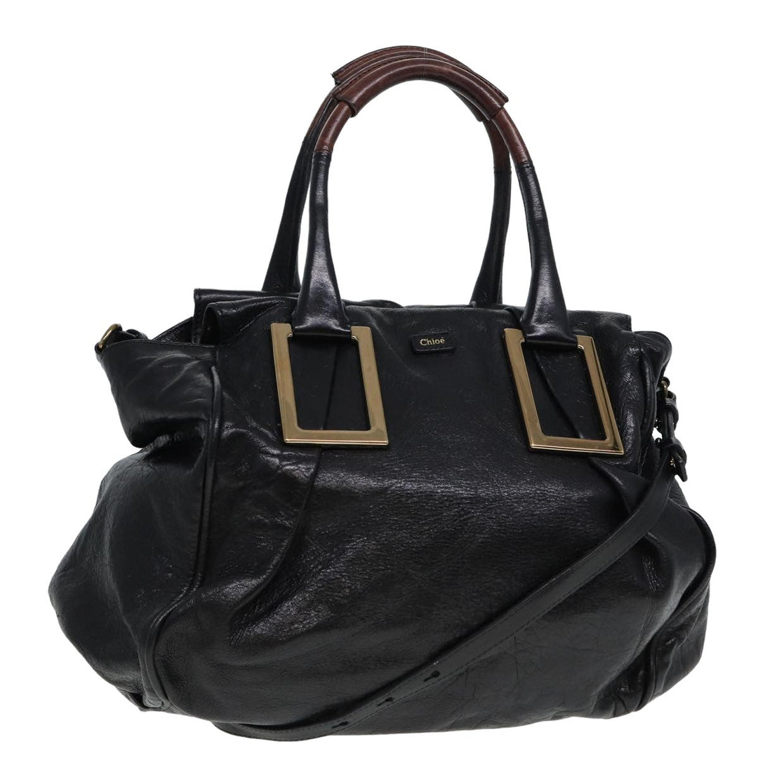 Chloe Etel Hand Bag Leather 2way Black 78862