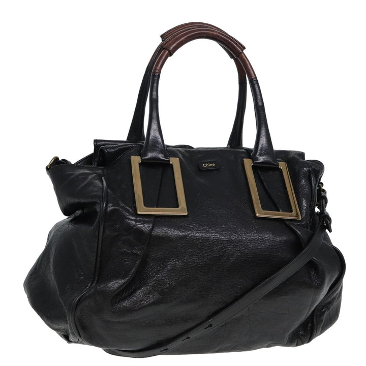 Chloe Etel Hand Bag Leather 2way Black 78862