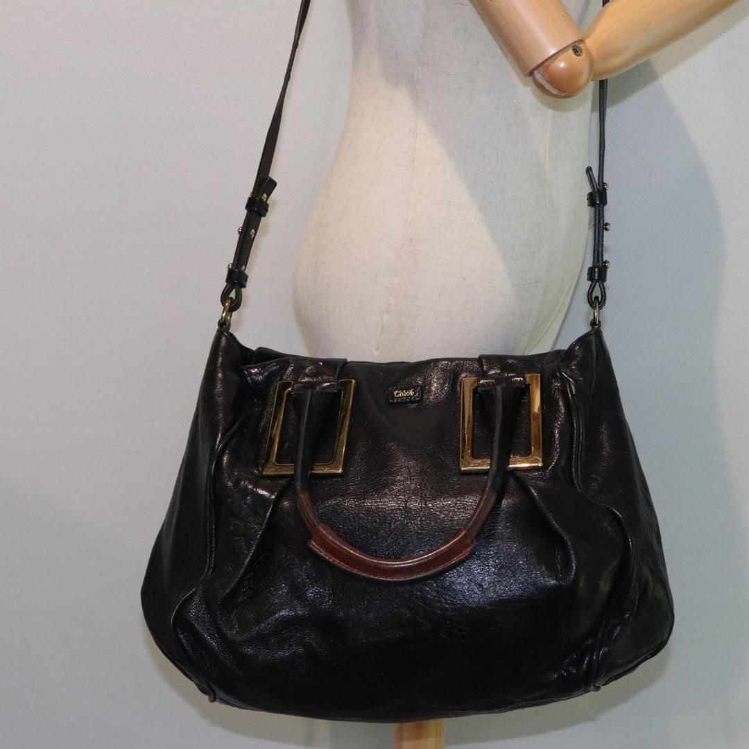 Chloe Etel Hand Bag Leather 2way Black 78862