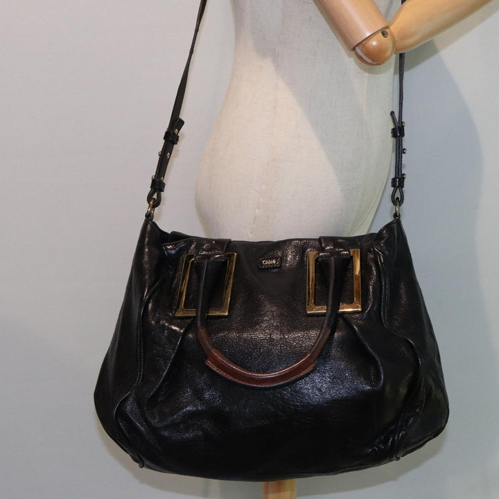 Chloe Etel Hand Bag Leather 2way Black 78862