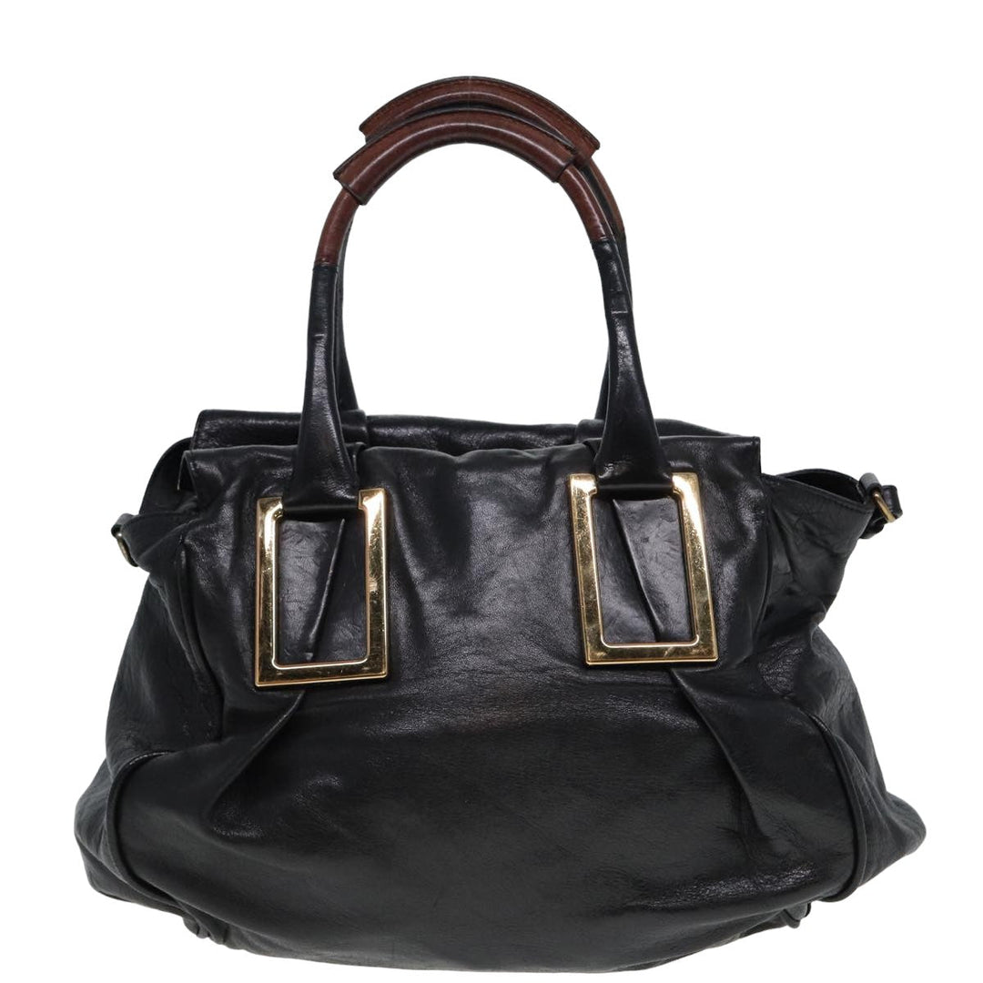 Chloe Etel Hand Bag Leather 2way Black 78862