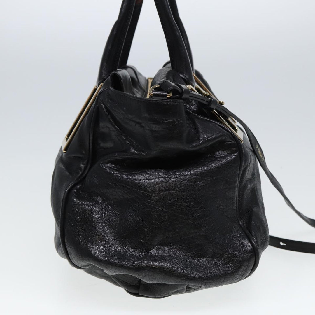 Chloe Etel Hand Bag Leather 2way Black 78862