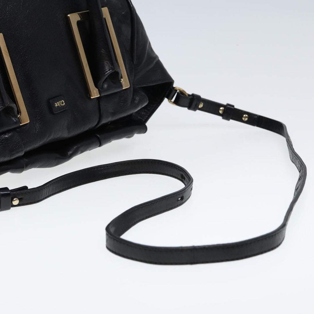 Chloe Etel Hand Bag Leather 2way Black 78862