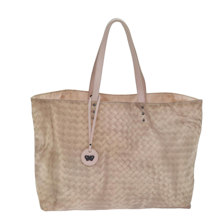 Bottega veneta Tote Bag Nylon Beige Auth 78910