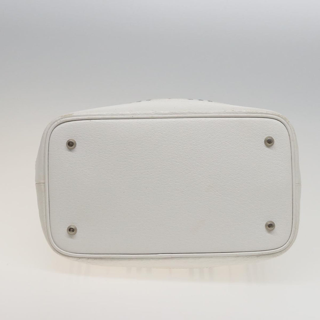 Burberry Shoulder Bag Canvas Leather White Auth 78965