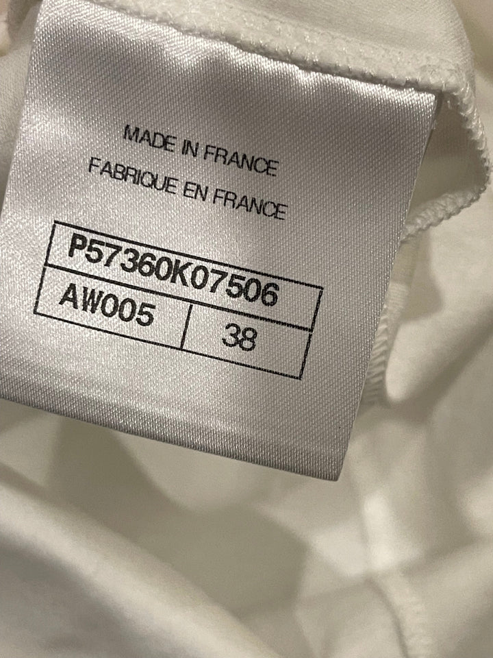Top Quality Chanel White Short Sleeve Top with Gabrielle Top Quality Chanel Logo Size FR 38 (UK 10)