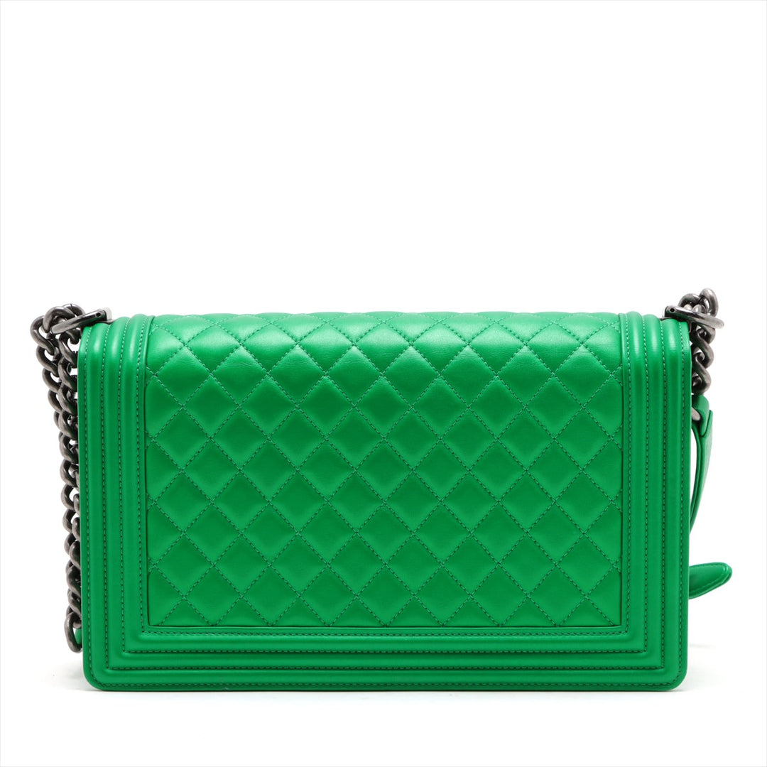 Top Quality Chanel Boy Top Quality Chanel 28   Chain Shoulder Bag Green Gummetal Gold  20th A92193