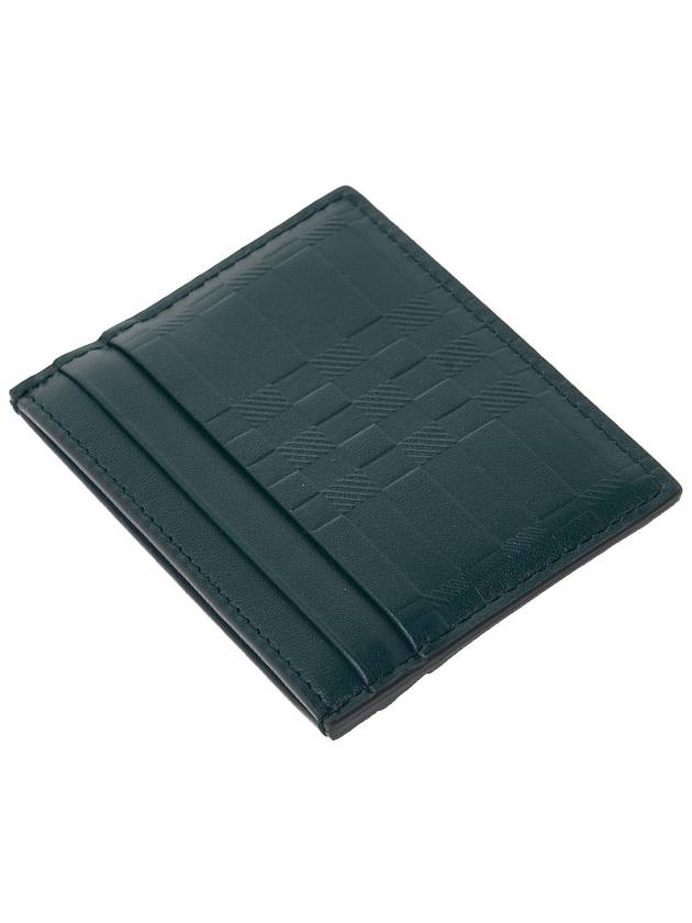 Burberry Embossed Check Card Wallet Green