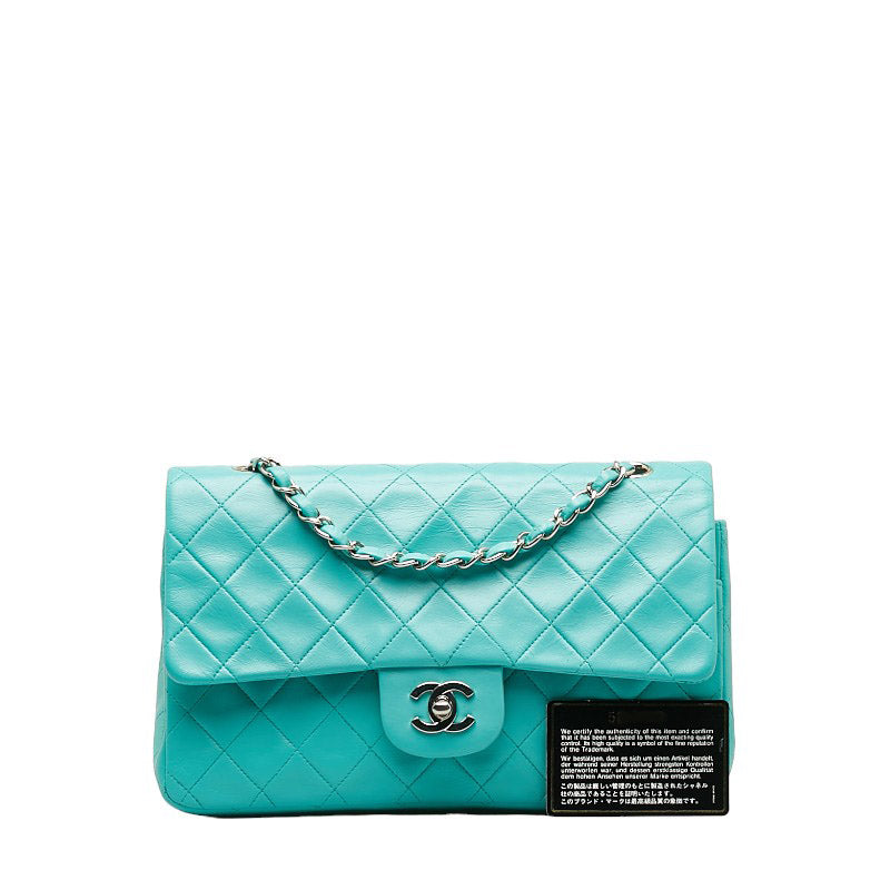 Top Quality Chanel Matrace 25 Cocomark Double Flap ilver  Chain Shoulder Bag Light Green  Lady CHANEL