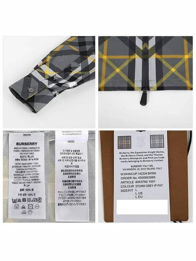Burberry Mix Check Long Sleeve Shirt Grey
