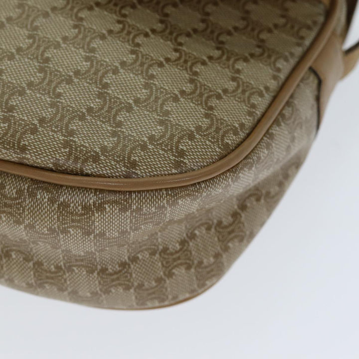 Celine Macadam Canvas Shoulder Bag Beige Auth 79104