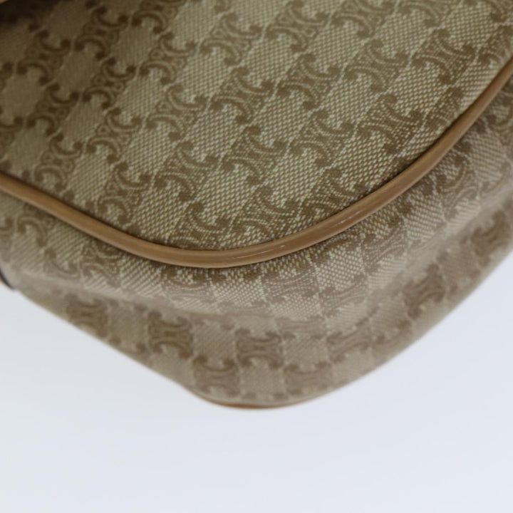 Celine Macadam Canvas Shoulder Bag Beige Auth 79104