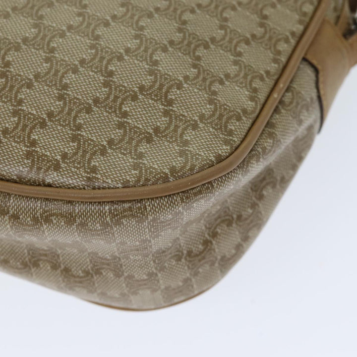 Celine Macadam Canvas Shoulder Bag Beige Auth 79104