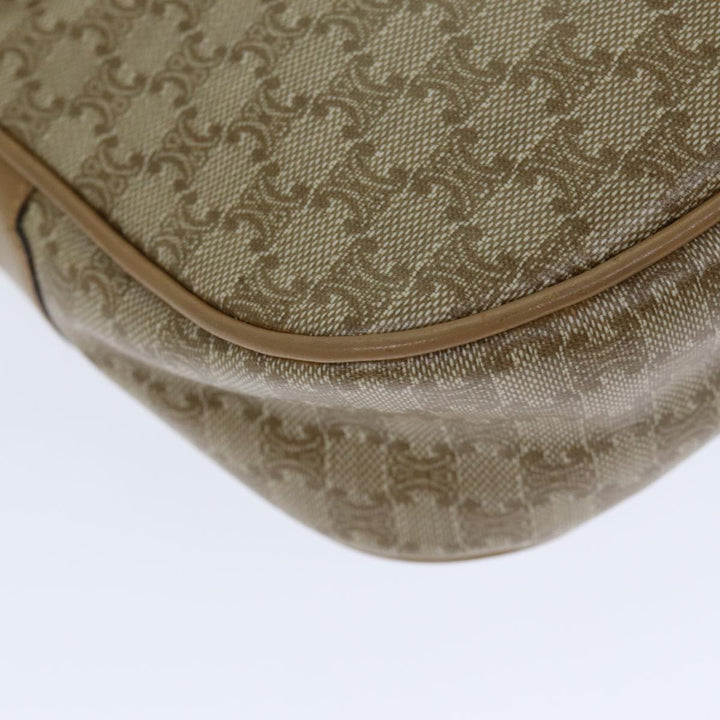 Celine Macadam Canvas Shoulder Bag Beige Auth 79104