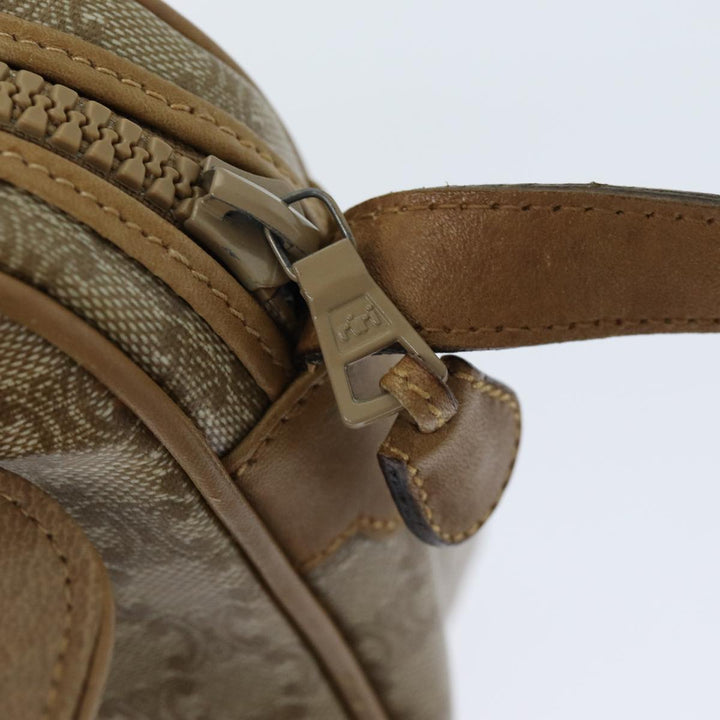 Celine Macadam Canvas Shoulder Bag Beige Auth 79104