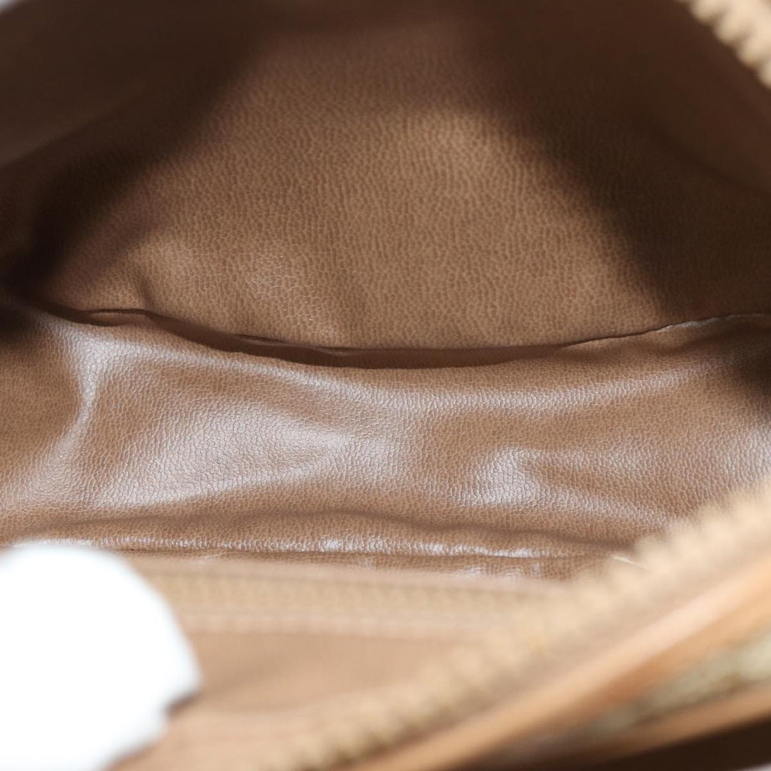 Celine Macadam Canvas Shoulder Bag Beige Auth 79104