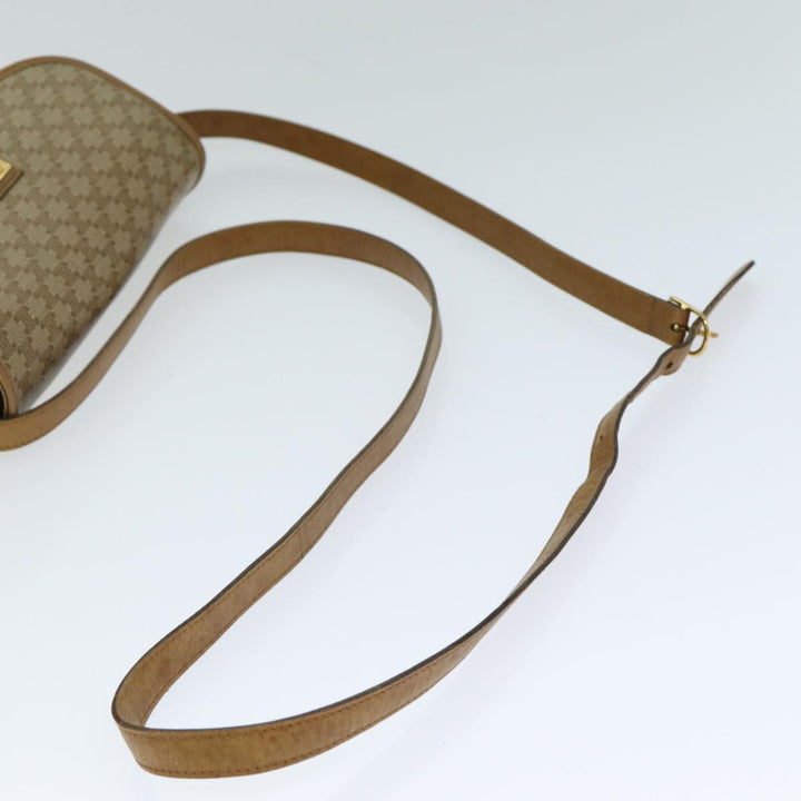 Celine Macadam Canvas Shoulder Bag Beige Auth 79104