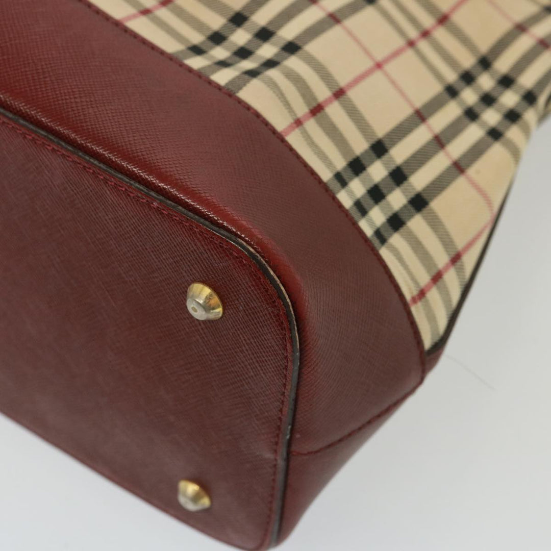 Burberry Nova Check Shoulder Bag Canvas Beige Auth 79107