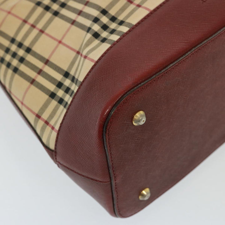 Burberry Nova Check Shoulder Bag Canvas Beige Auth 79107