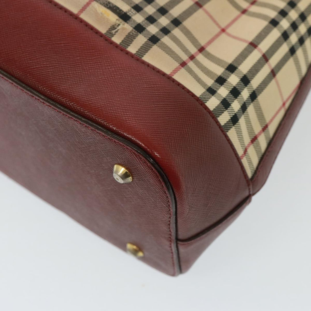 Burberry Nova Check Shoulder Bag Canvas Beige Auth 79107