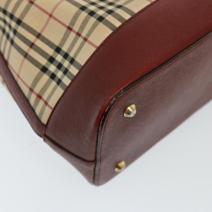 Burberry Nova Check Shoulder Bag Canvas Beige Auth 79107