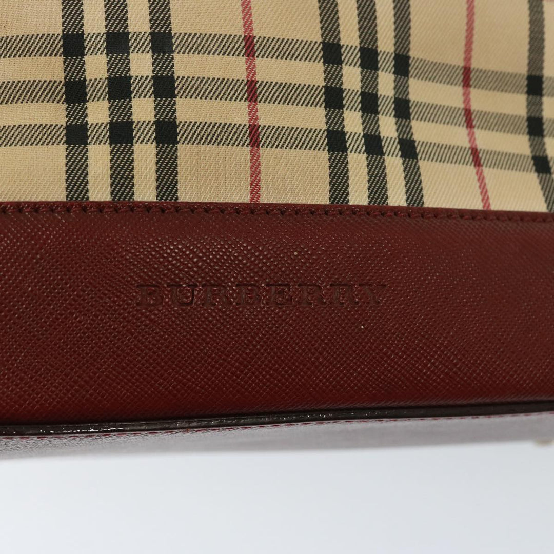 Burberry Nova Check Shoulder Bag Canvas Beige Auth 79107