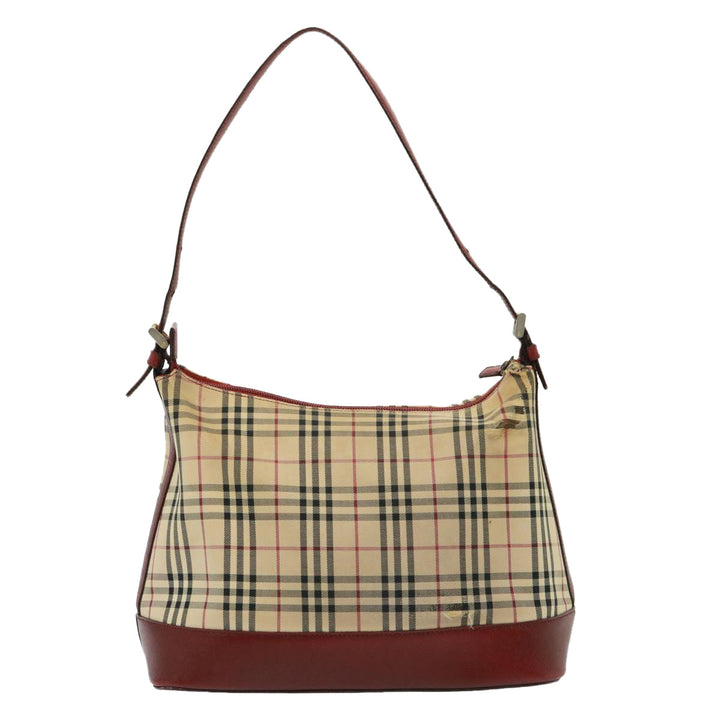 Burberry Nova Check Shoulder Bag Canvas Beige Auth 79107