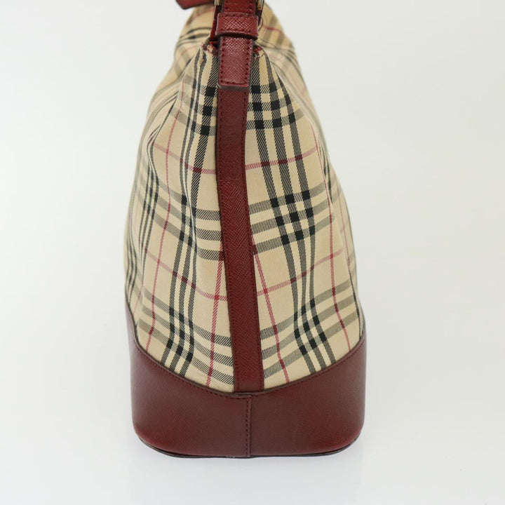 Burberry Nova Check Shoulder Bag Canvas Beige Auth 79107