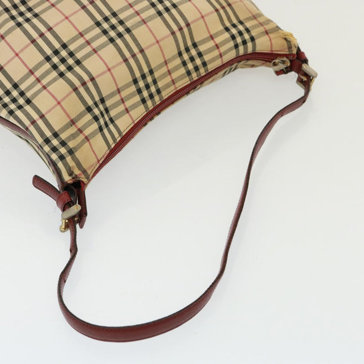 Burberry Nova Check Shoulder Bag Canvas Beige Auth 79107
