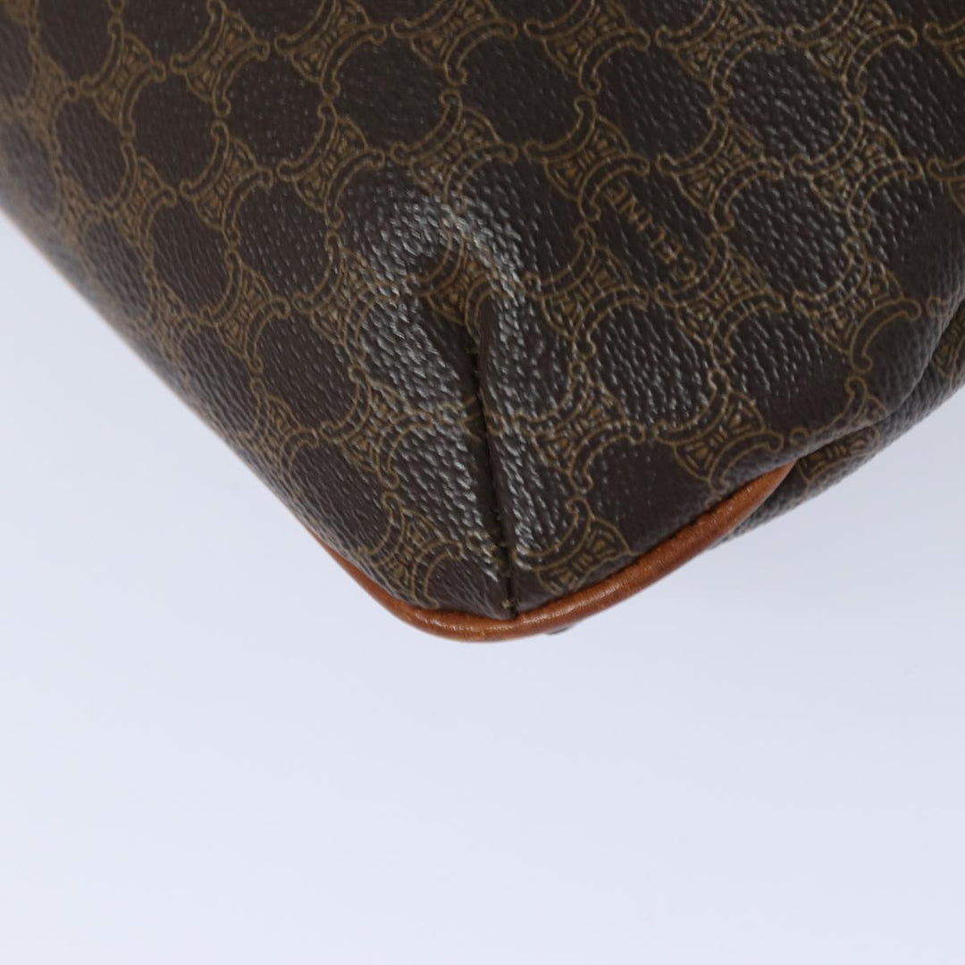 Celine Macadam Canvas Shoulder Bag PVC Leather Brown Auth 79129