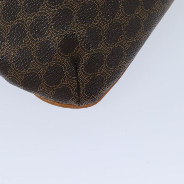 Celine Macadam Canvas Shoulder Bag PVC Leather Brown Auth 79129